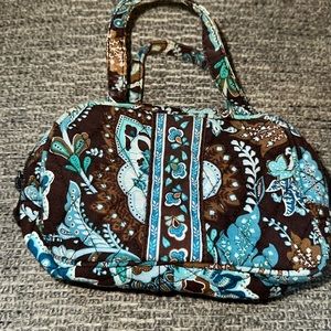 Vera Bradley makeup bag. Brown and blue